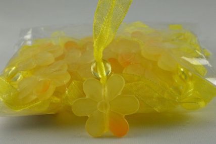 X347-24mm Yellow Sunflower with a sheer loop x 24 pieces! 