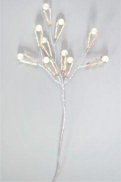 22021 - White V Crowned Pearl Pick. Measures - 13cm Height x 7cm Width