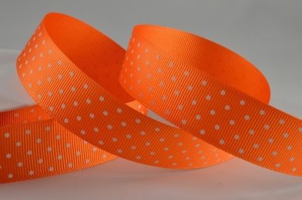 22mm Orange Spotted Grosgrain Ribbon x 20 Metres!