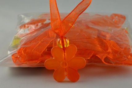 X348-24mm Orange Sunflower with a sheer loop x 24 pieces! 