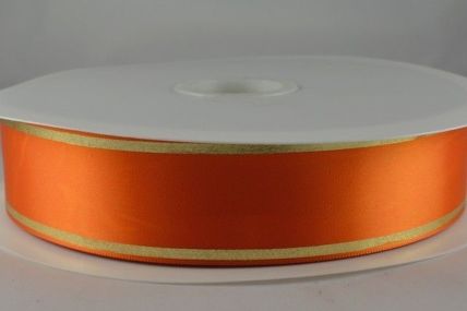 25mm & 38mm Orange Satin Tramline Ribbon x 100 Metre Rolls!!