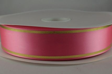25mm & 38mm Pink Satin Tramline Ribbon x 100 Metre Rolls!!