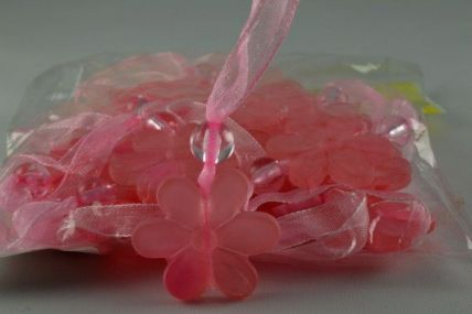 X353-40mm Baby Pink Sunflower with a sheer loop x 12 pieces per pack!! 