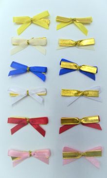 31164 - 7mm Double face satin Pre-tied Mini Bow available in various colours