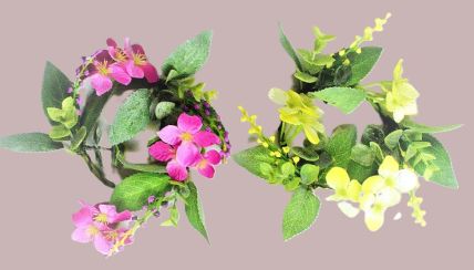 33017 - Vibrant floral Spring and Summer decorative arrangements.  Perfect as a hanging decoration or the centre piece of a candle. Two  sizes Available 