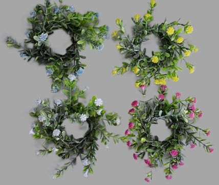 33019 - Delicate Spring flowers and leaves set in a circular floral arrangement. Two  sizes Available 