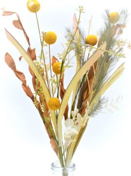 33025 - A delicate floral display with a variety of colours and textures.  Height  52cms ,  Width 25cms  (approx) 