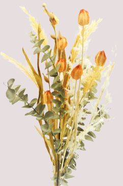 33031 - A wonderful floral multi coloured display with varying textures of leaves and grasses.  Height  54cms ,  Width 25cms  (approx) 