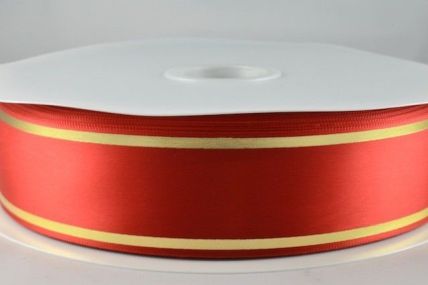 54350 - 25mm & 38mm Red Satin Tramline Ribbon x 100 Metre Rolls!!