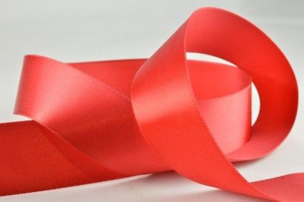 25mm Red Single Faced Satin Ribbon x 100 Metre Rolls!