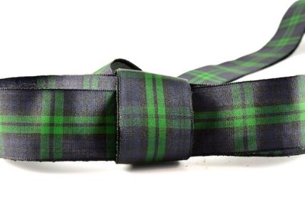 12, 16, 25 & 38mm Green Tartan Ribbon x 25 Metres!