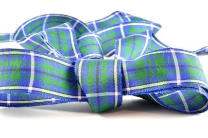 12, 16, 25 & 38mm Green & Blue Tartan Ribbon x 25 Metres!