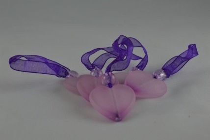 X344-40mm Purple Heart on a Sheer String x 12 Pieces per Bag!!