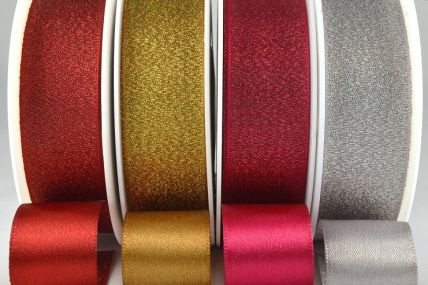 54259 - 25mm Satin Glitter Ribbon x 20 Metre Rolls!