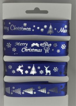 55086 - Blue Merry Christmas Selection Pack : 4 x 2 Metre Lengths