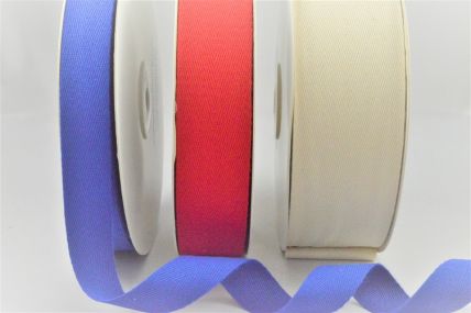 55141-15mm, 25mm, 38mm- Soft herringbone cotton ribbon x 25mts