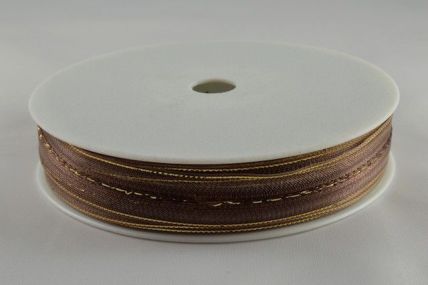 Y586-15mm Brown Fasbo Sheer Pull Bow Ribbon x 25 Metres!