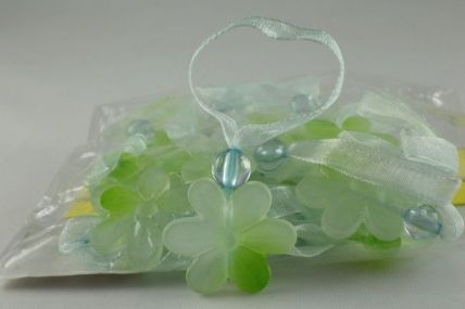 X350-24mm Green Sunflower with a sheer loop x 24 pieces! 