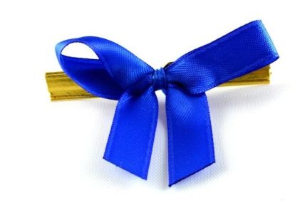 Y580 - 10mm Royal Blue Mini Bows with Twist Ties (100 Pieces)