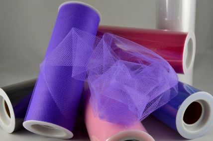 88016 - 150mm Coloured Nylon Tulle Fabric x 10 Metre Rolls!!
