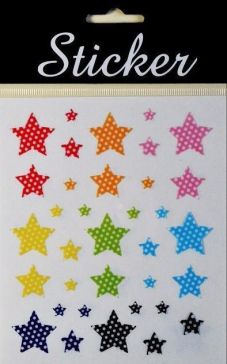 88082 - Spotted Coloured Star Stickers!