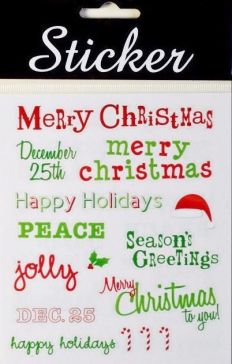 88089 - Green & Red Merry Christmas Stickers!