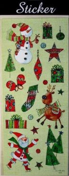 88091 - Red & Green Reindeer, Snowmen & Santa Christmas Stickers!