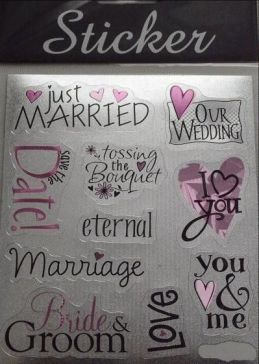 88115 - Just Married Wedding Stickers Selection