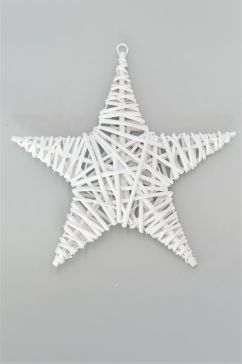88192 -  Scandi style White willow hanging star decoration