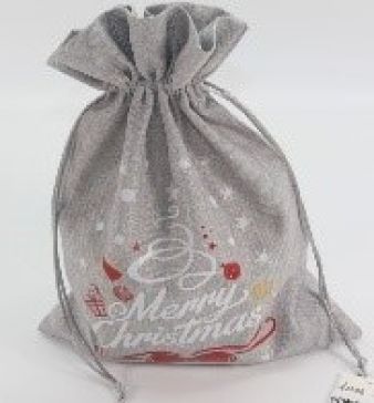 88196 -  185mm x 135mm Merry Christmas Pale Grey Printed Gift Bags (3 Bags in a pack)