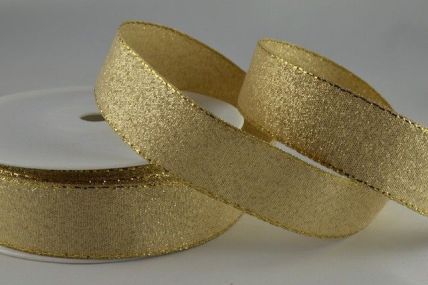 24mm & 36mm Gold Lurex Ribbon with Woven Lurex Edge x 20 Metre Rolls!