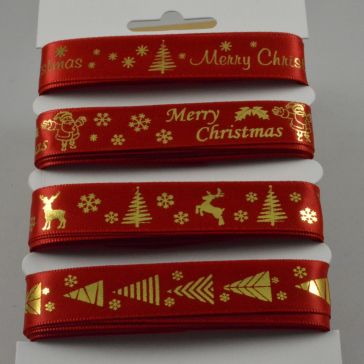 55086 - Red Merry Christmas Selection Pack : 4 x 2 Metre Lengths