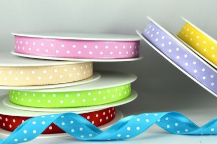 54203- 10mm Polka Dot Ribbon x 20 Metre Rolls!!