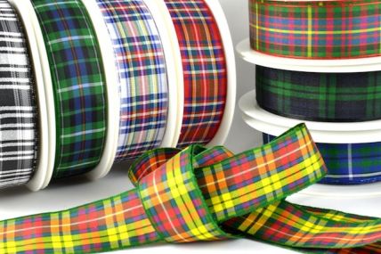 53780 - 16, 25 & 38mm Tartan Ribbon x 25 Metre Rolls!