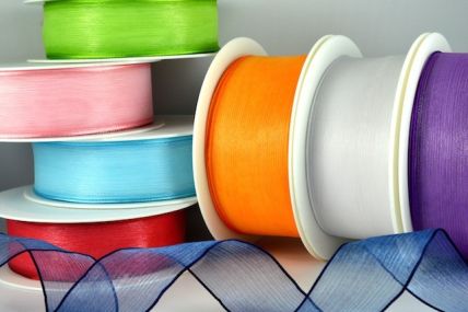 44040 - 25mm & 40mm Wired Sheer With Coloured Edge Ribbon x 25 Metre Rolls!!