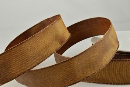 25mm, 40mm & 60mm Brown Wired Colour Woven Ribbon x 25 metre rolls!