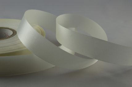 Y763 -90mm  White Single sided cut edge satin x 25 Metre Rolls!