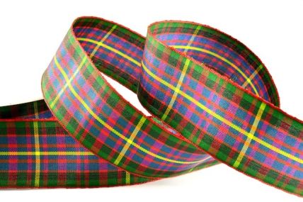 Y1005 - 16mm Woven Tartan Ribbon  x 25 Metres