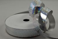 2m or Full 10 metre Roll 15mm Metallic Holographic Glitter Polypropylene Ribbon 