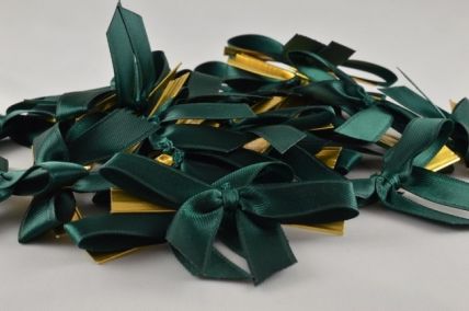 Y451-Mini Bows with Twist Ties (10 pieces)-10mm-69 Dark Green (10 Pieces)