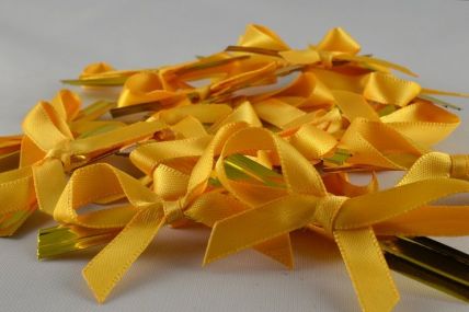 Y450- 6mm Golden Yellow Satin Bows x 10 Pieces!!