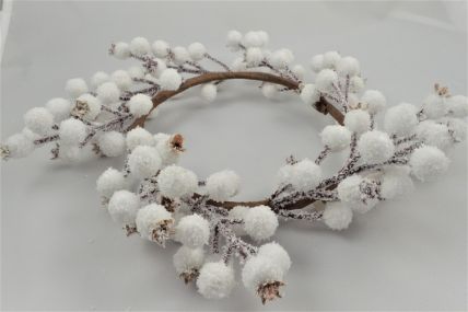 22077 -  Wintery wreath with a display of snowy branches and frosted berries. Size   Approx 30cm diameter