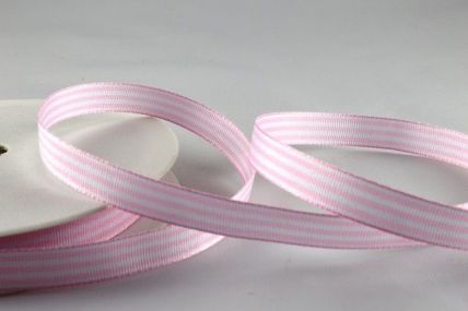 5mm & 10mm Baby Pink Woven Stripe Ribbon x 25 Metre Rolls!