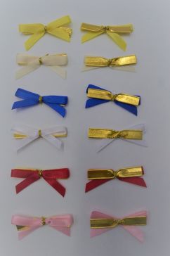 31164 - 7mm Double face satin Pre-tied Mini Bow available in various colours
