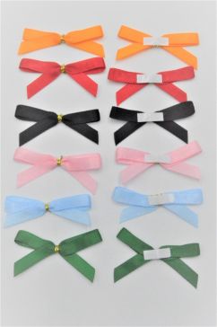 31165 - 7mm Double face satin Mini Bow available in various colours with adhesive pad
