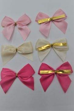 31168 - 25mm Double face satin Mini Bows available in various colours  (6 bows per pack) 