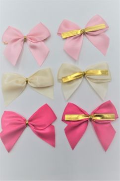 31168 - 25mm Double face satin Mini Bows available in various colours  (6 bows per pack) 