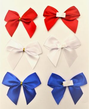 31169 - 25mm Double face satin Pre-tied Mini Bows available in various colours  (6 bows per pack) 