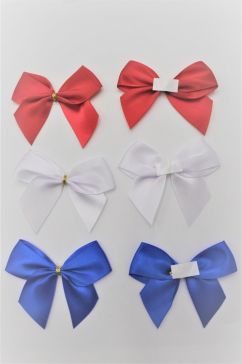 31169 - 25mm Double face satin Pre-tied Mini Bows available in various colours  (6 bows per pack) 