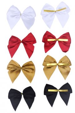 31172 - 50mm Double face satin Pre-tied Mini Bows available in various colours. 3 bows in a pack.